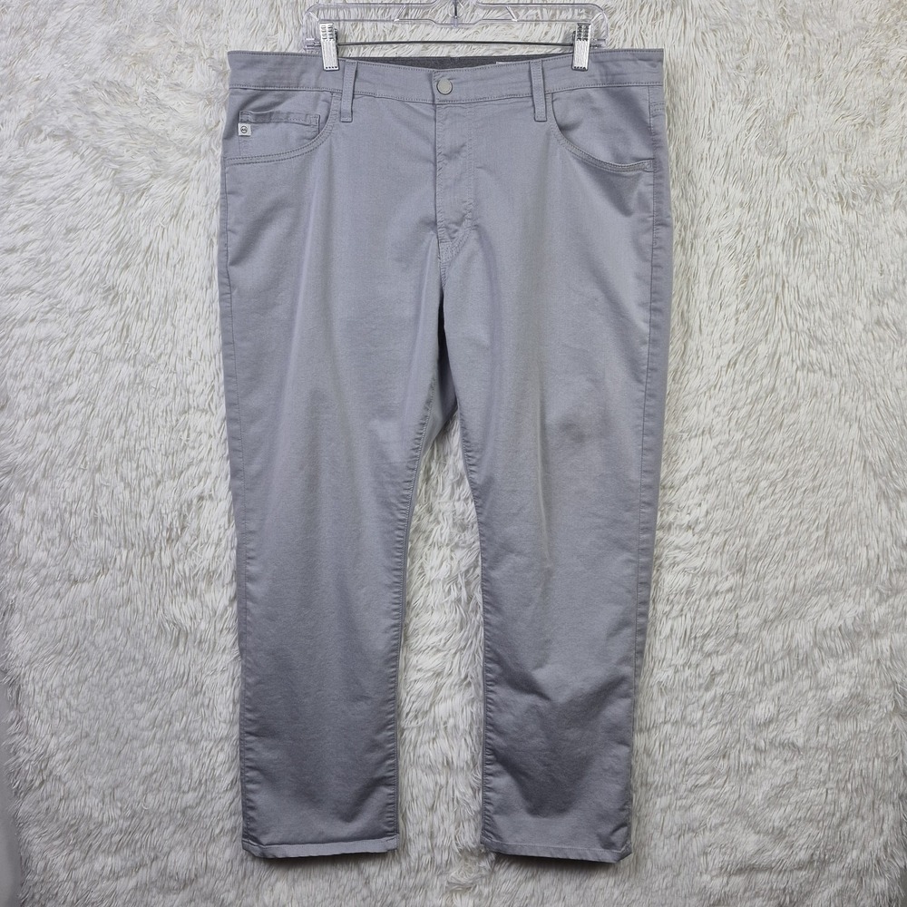 AG Adriano Goldschmied Everett Slim Straight Grey Pants 38R Italian Fabric